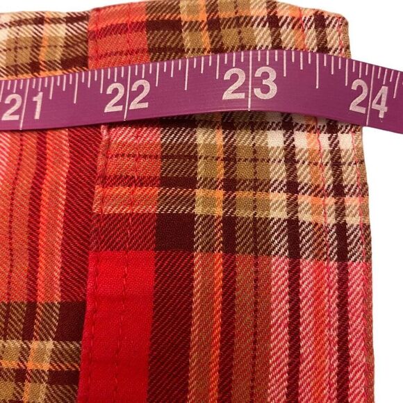 Old Navy Red Plaid Long Sleeve Flannel Button Down‎ Top Sz M - Picture 12 of 13
